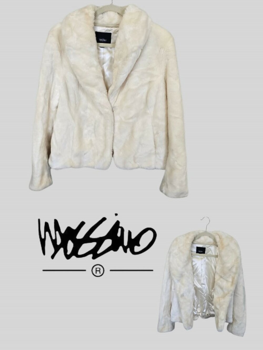 Mossimo Cream Faux Fur Elegant Shawl  Collar Soft  Jacket Womens Large